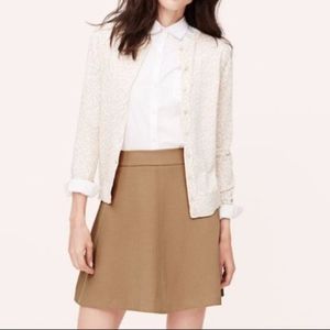 Ann Taylor LOFT Tan Skater Skirt